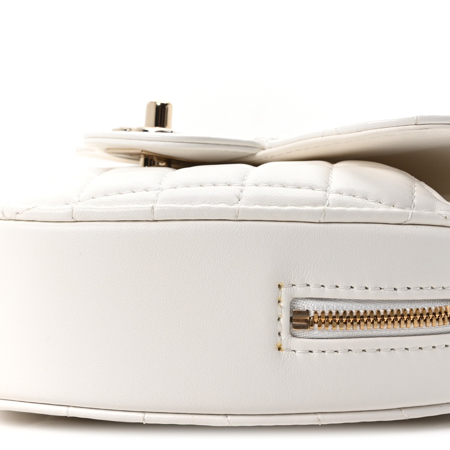 Lambskin Quilted CC In Love Heart Bag White