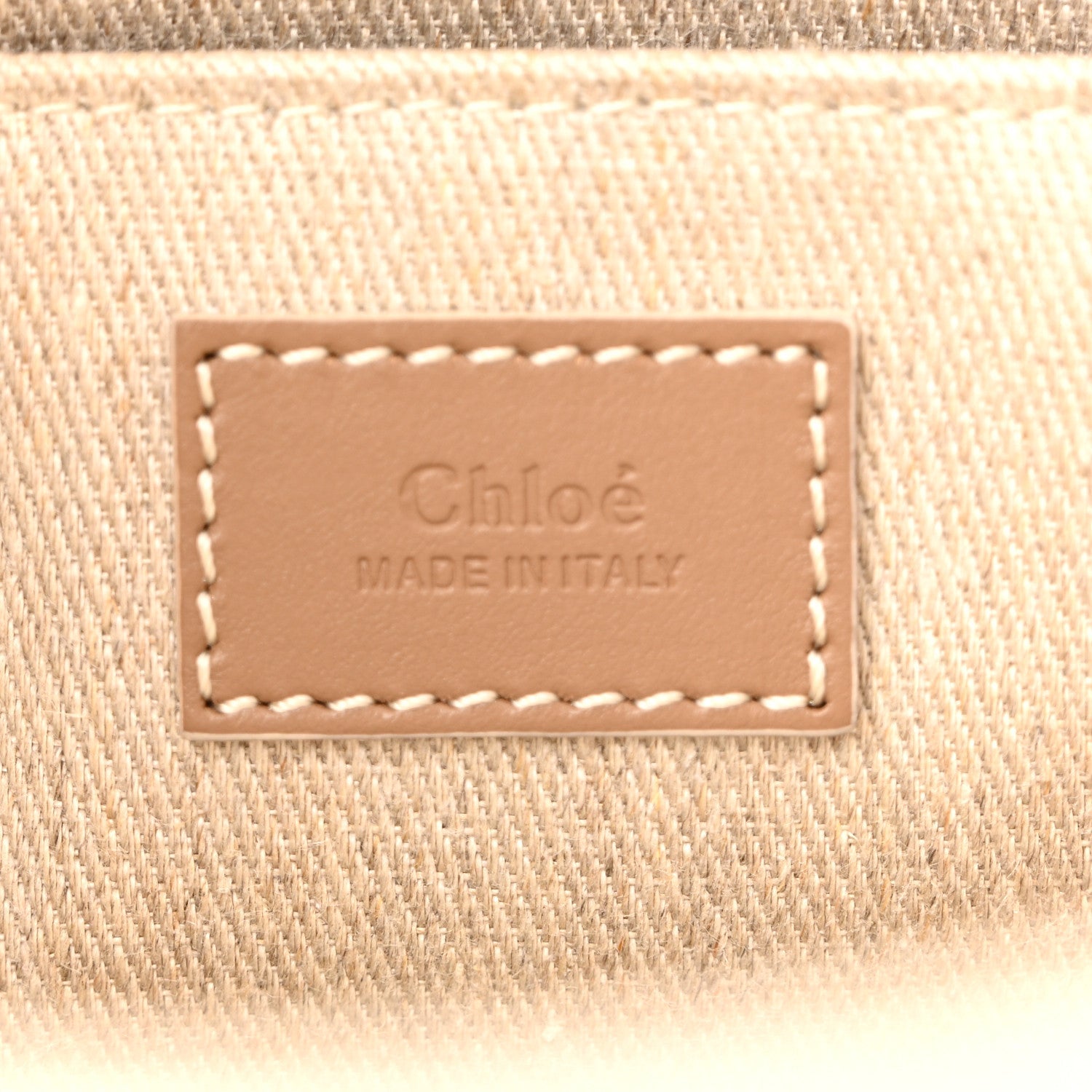 Linen Calfskin Medium Woody Ribbon Tote Blushy Beige