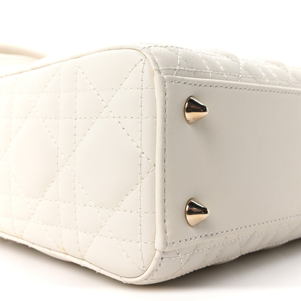 Lambskin Cannage Small My ABCDior Lady Dior White