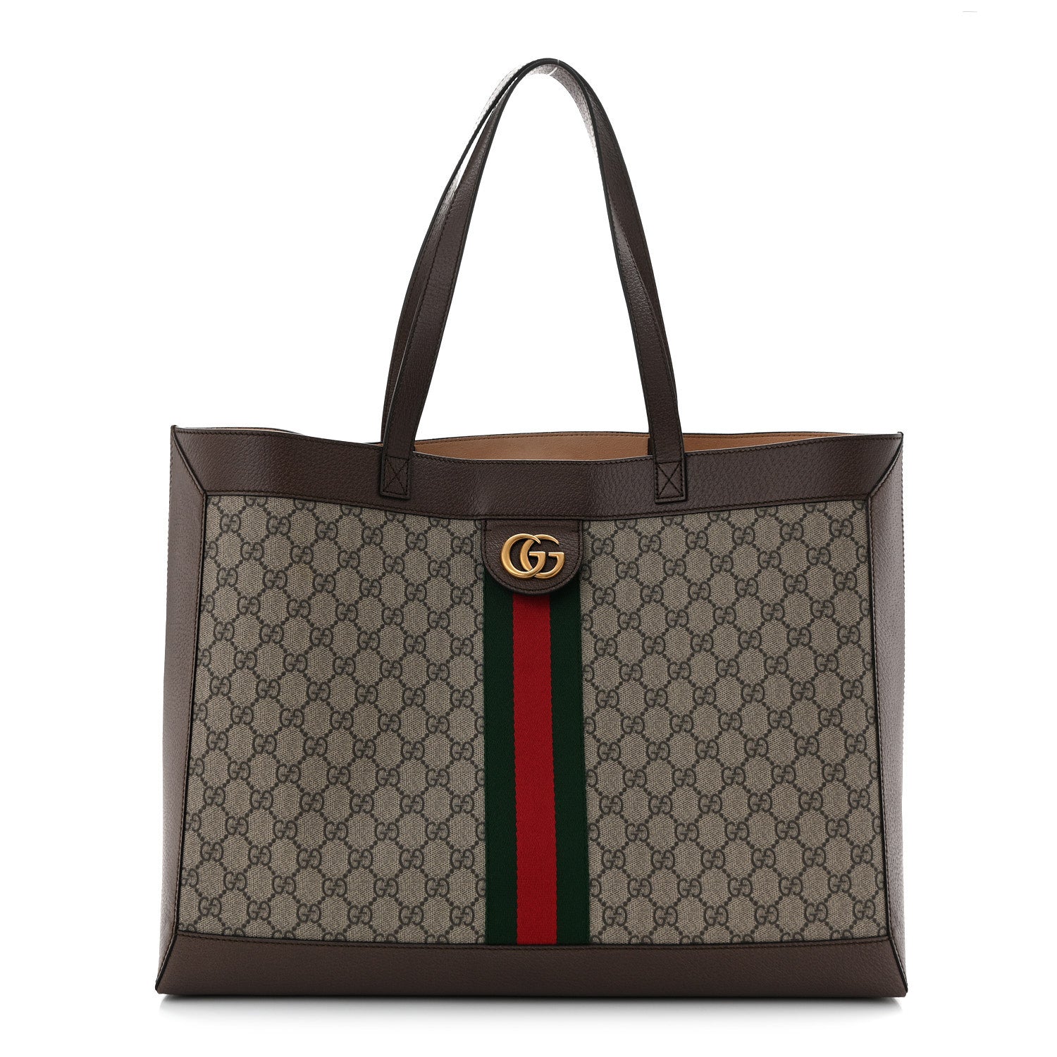 Gg Supreme Monogram Web Ophidia Tote Brown