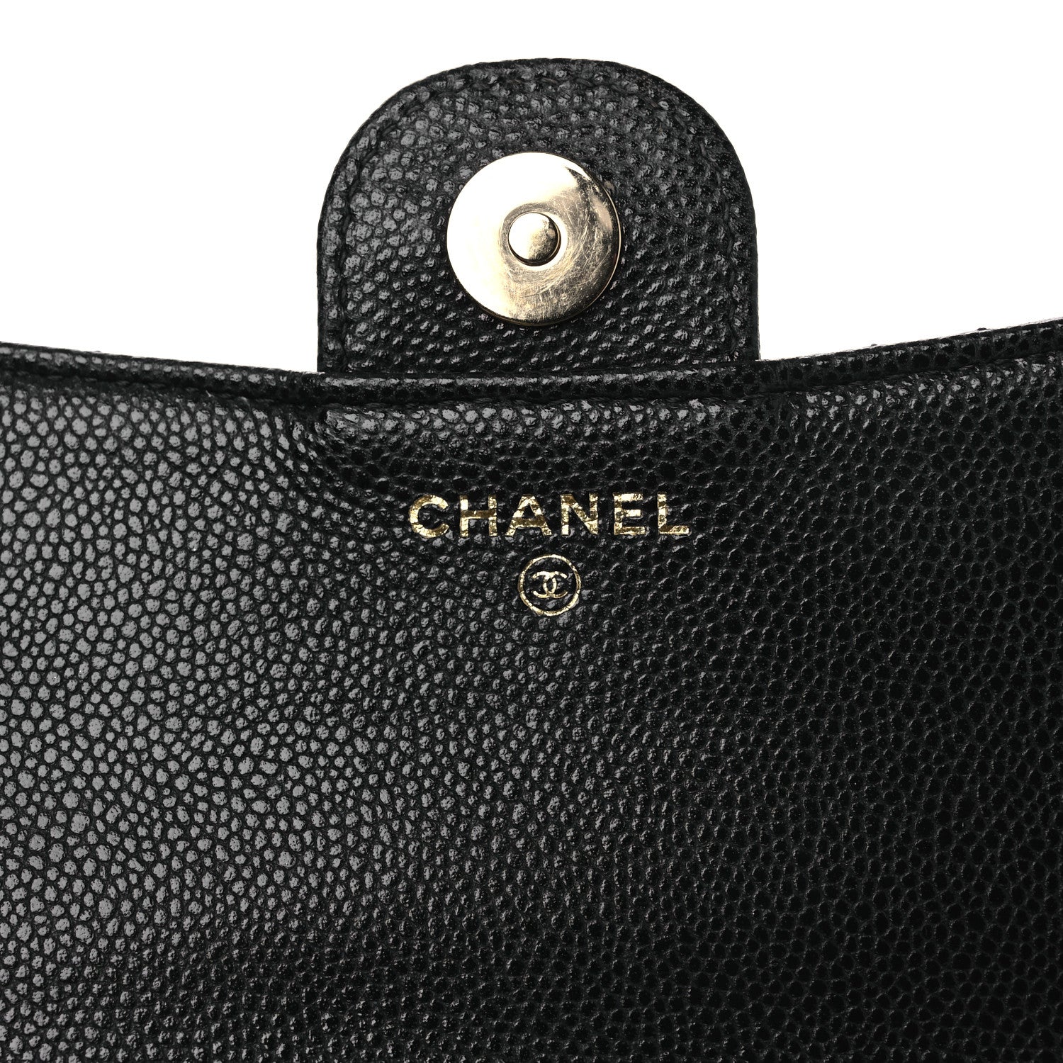 Caviar Quilted Flap Phone Holder With Chain Black