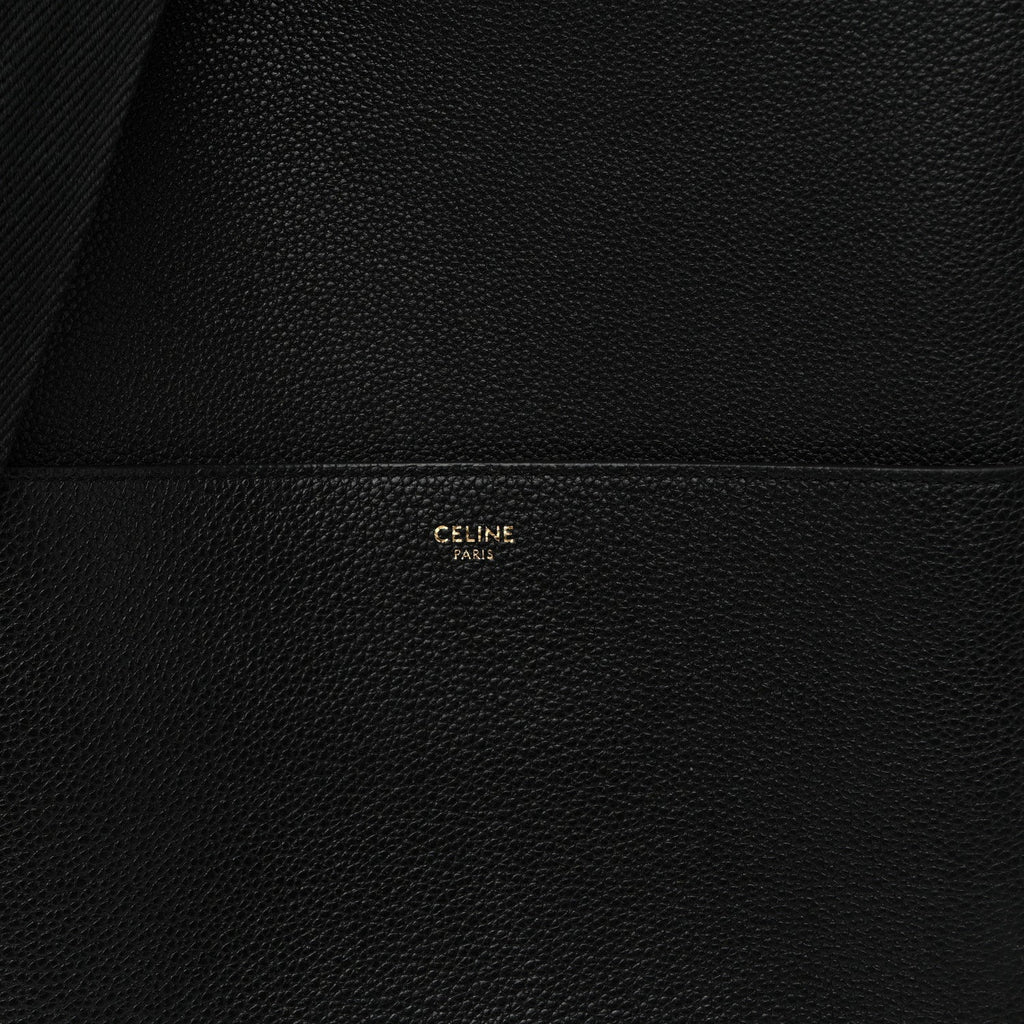 Soft Grained Calfskin Sangle Bucket Bag Black