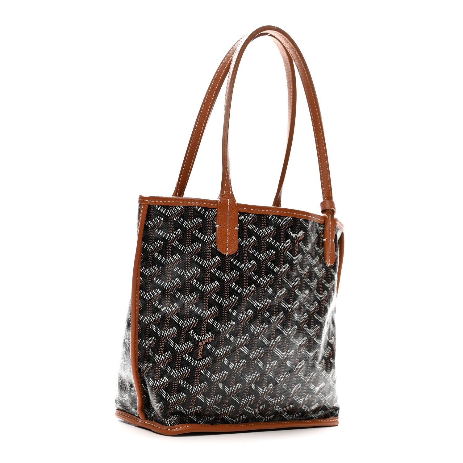 Goyardine Reversible Mini Anjou Black Gold