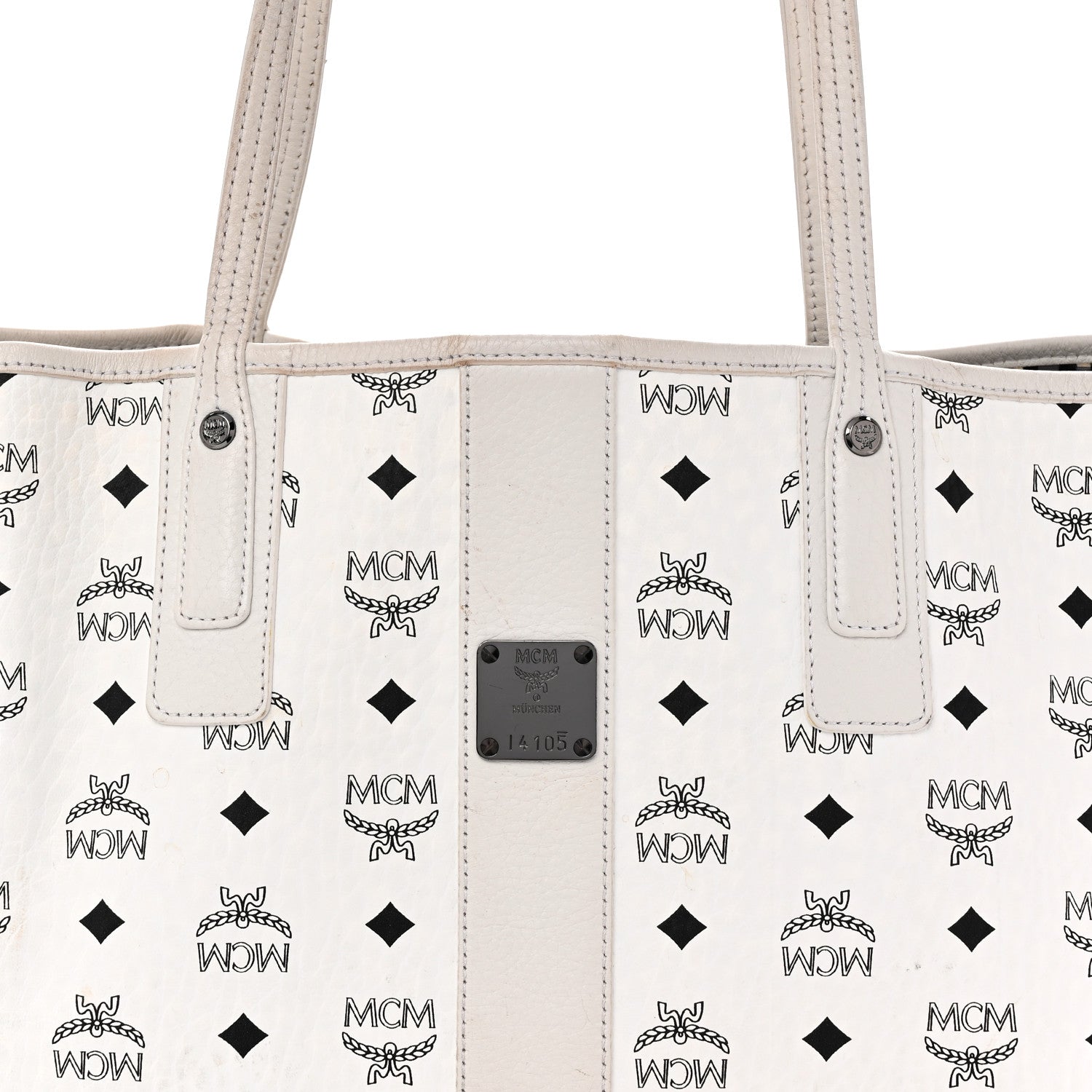 Visetos Medium Liz Reversible Shopper Tote White