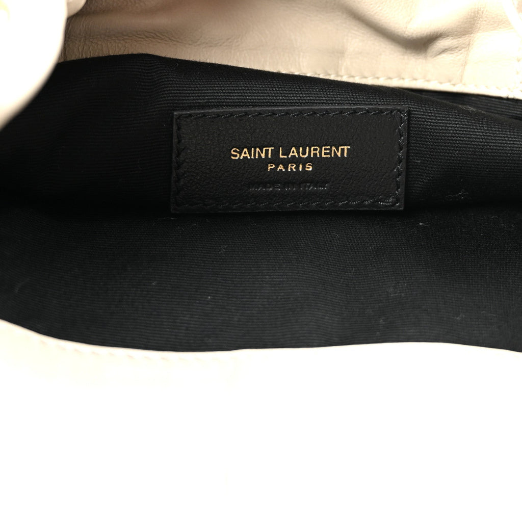Lambskin Matelasse Monogram Medium Jamie 4.3 Pochon Crema Soft