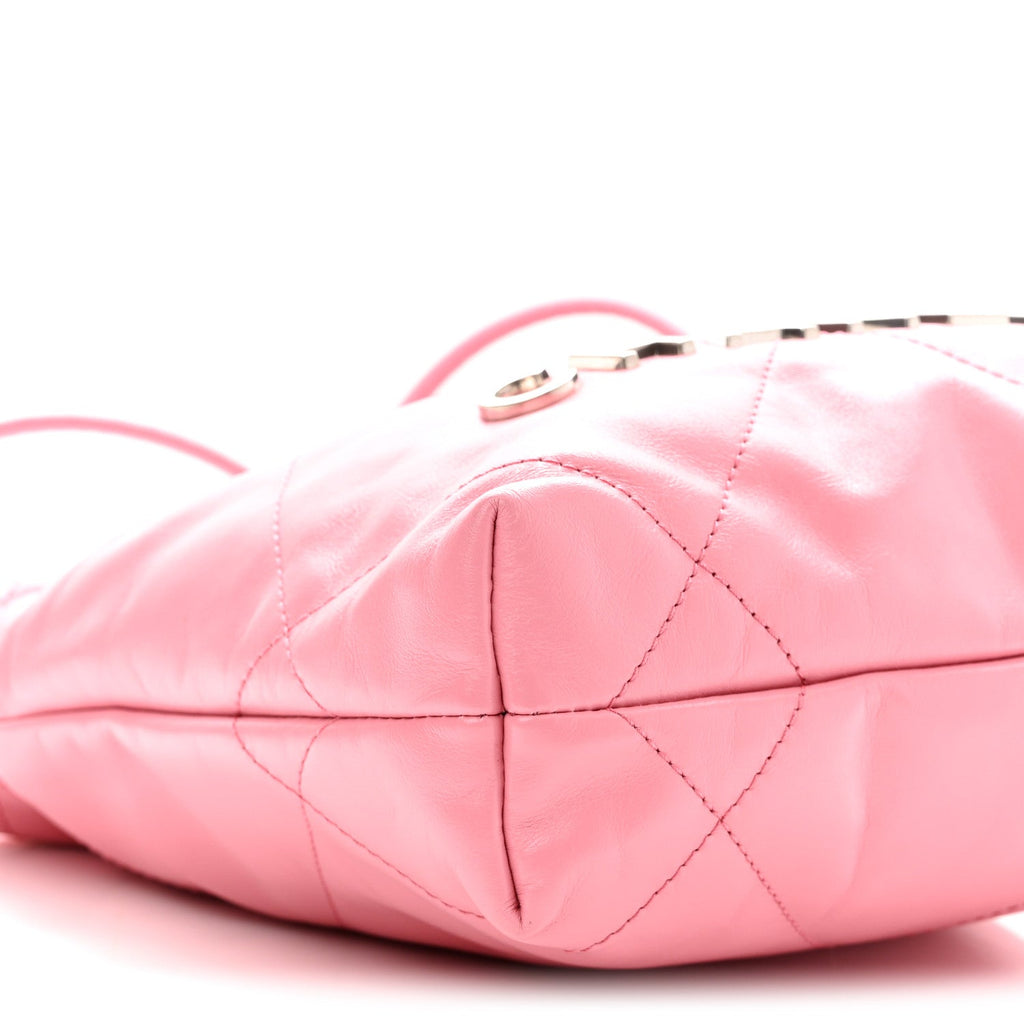 Shiny Calfskin Quilted Mini Chanel 22 Pink