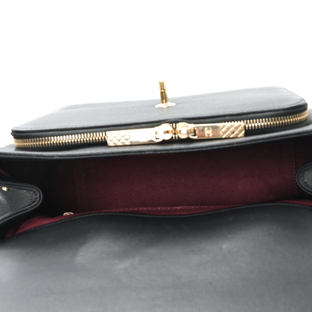 Caviar Quilted Large Business Affinity Flap Black