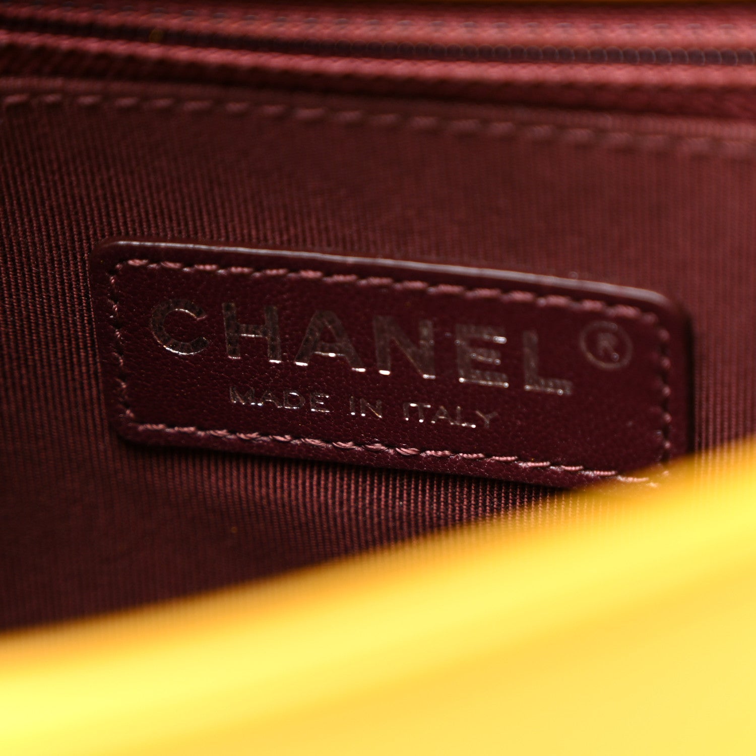 Glazed Calfskin Quilted Small Coco Boy Flap Yellow