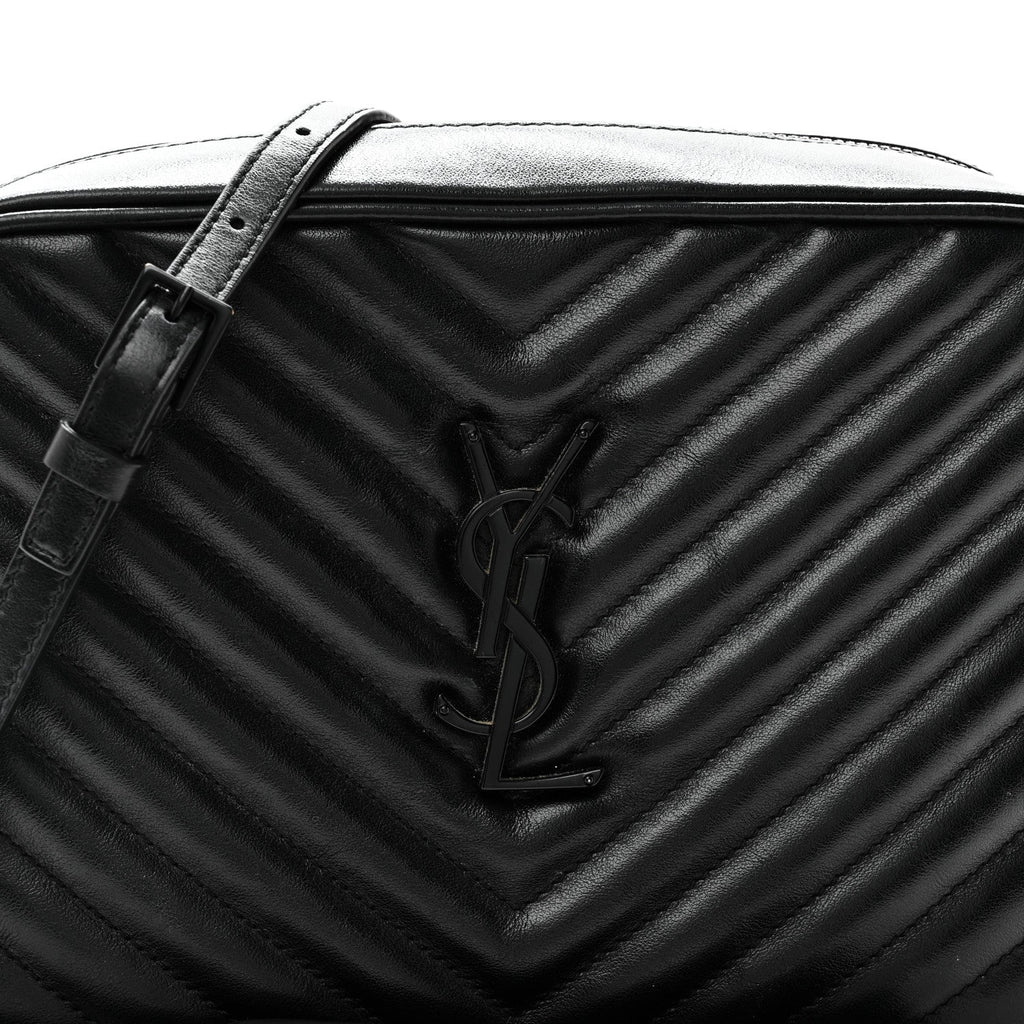 Calfskin Matelasse Monogram Monochrome Lou Camera Bag Black