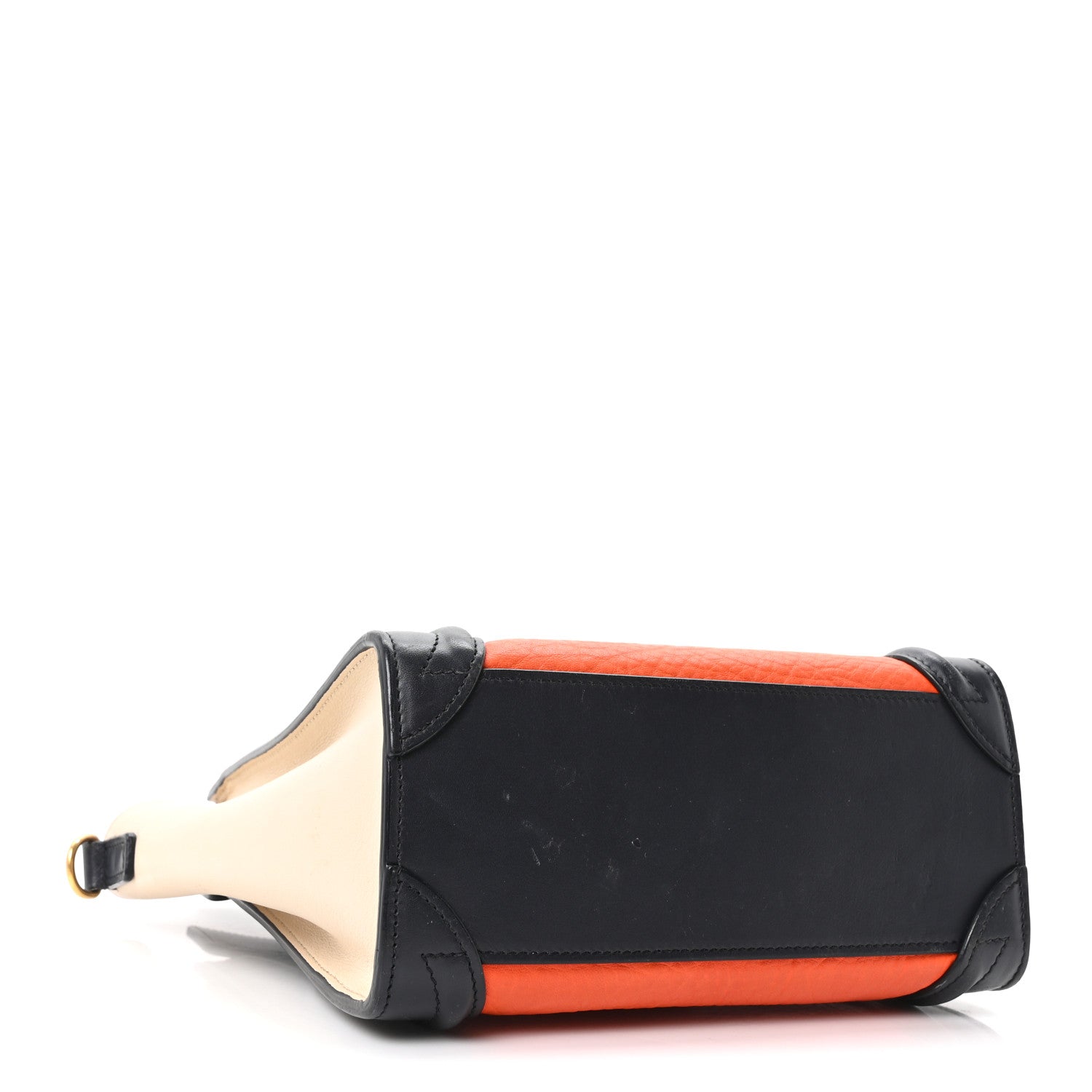 Elephant Calfskin Nano Tri-Color Luggage Bright Orange