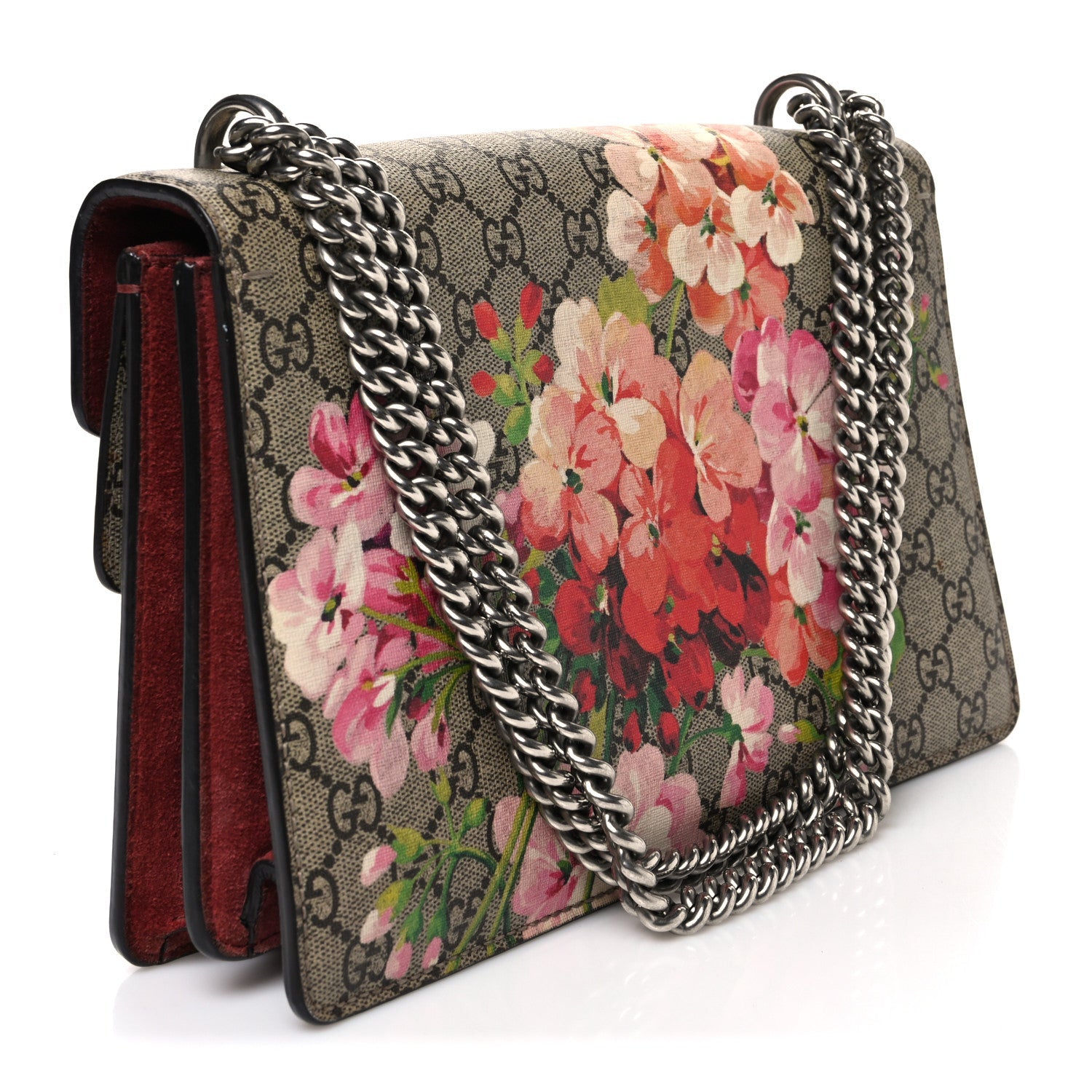 GG Supreme Monogram Blooms Small Dionysus Shoulder Bag Beige Multicolor Dry Rose