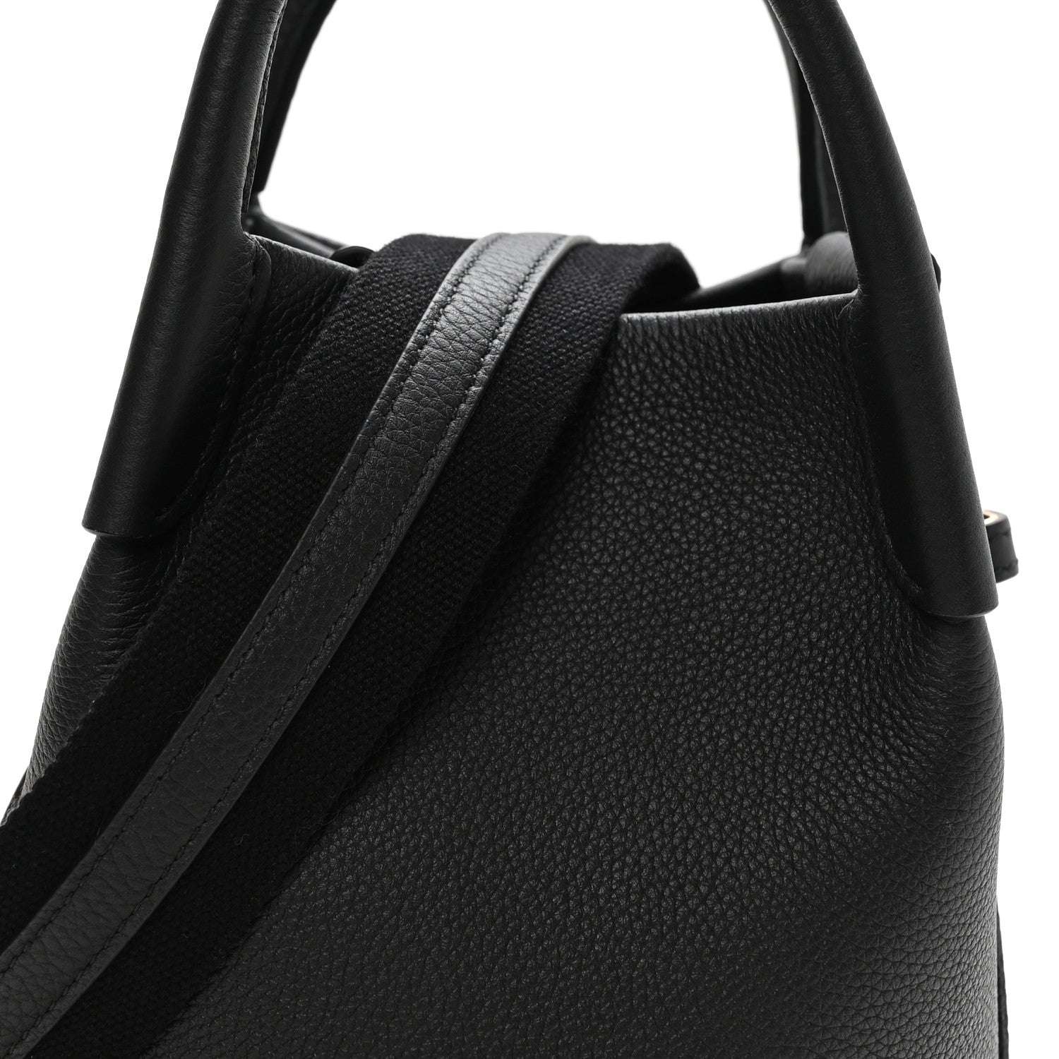Grained Calfskin Micro Bale Bag Black