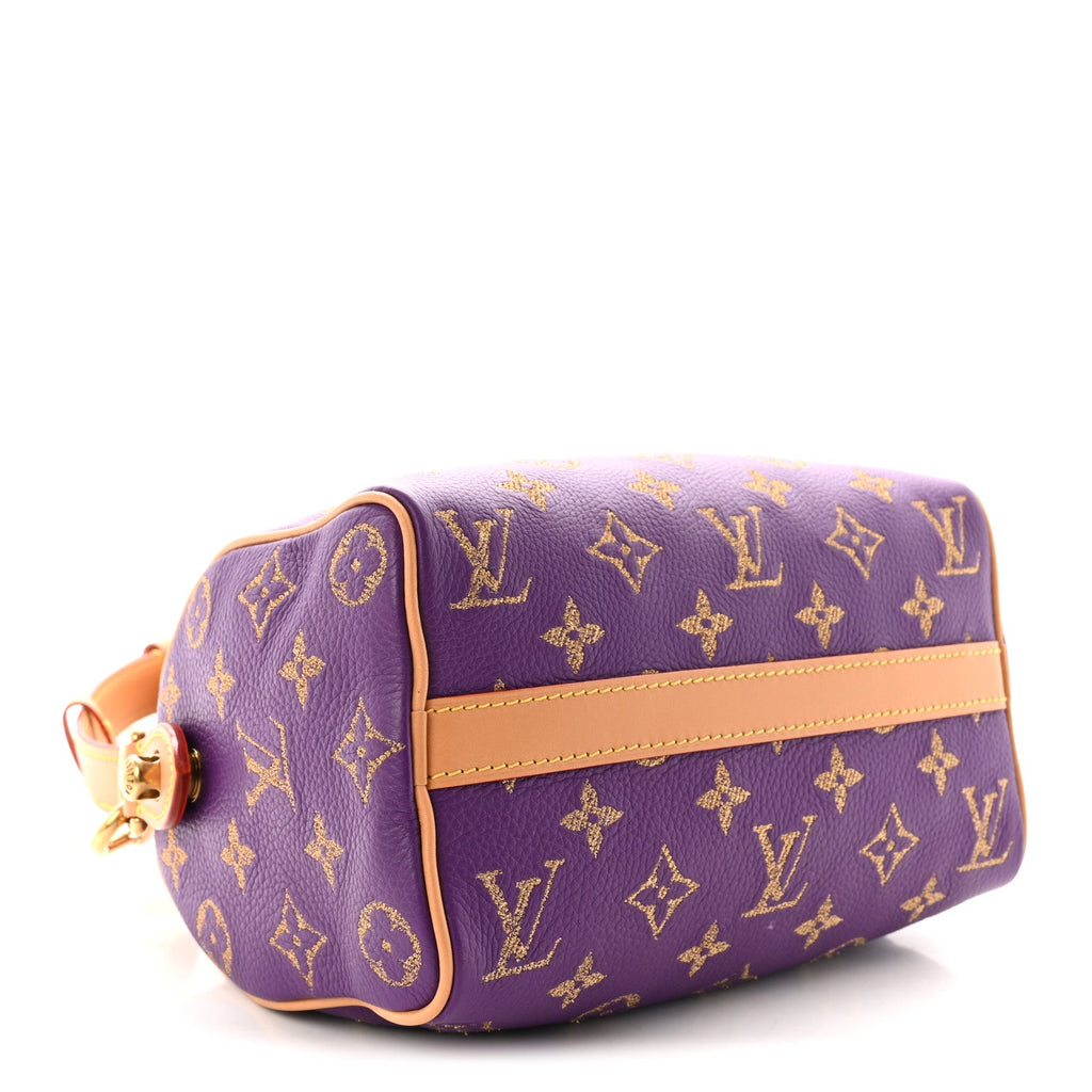 Calfskin Monogram Speedy P9 Bandouliere 20  Golden Lotus Purple