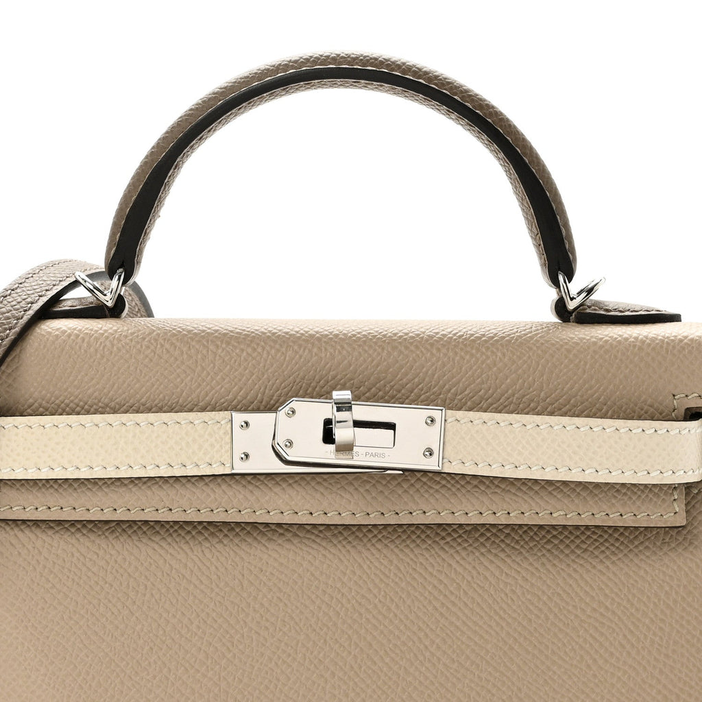 Epsom Tri-Color Mini Kelly Sellier 20 Trench Craie Etoupe