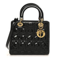 Patent Cannage Medium Lady Dior Black