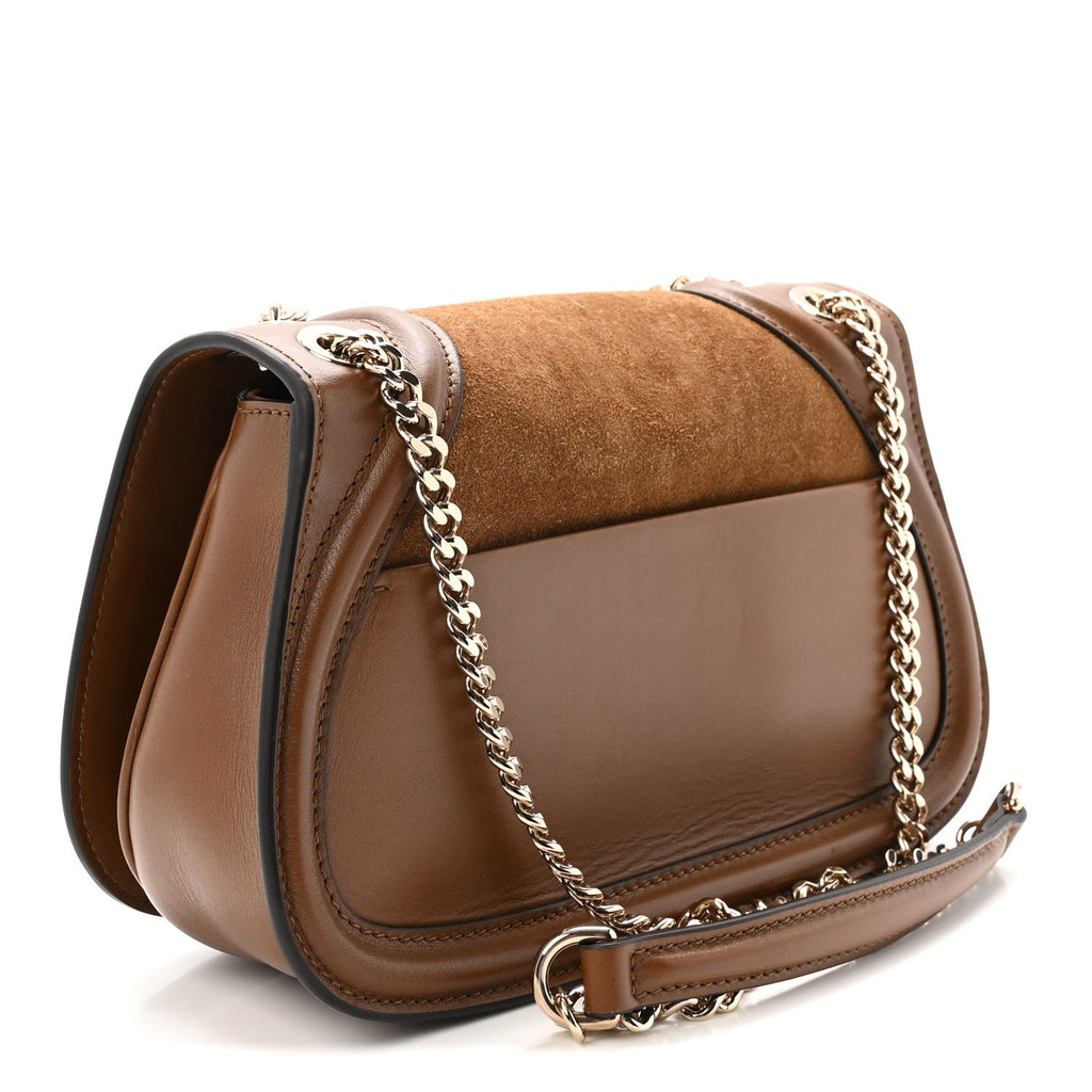 Suede Calfskin Blondie Medium Shoulder Bag Light Brown