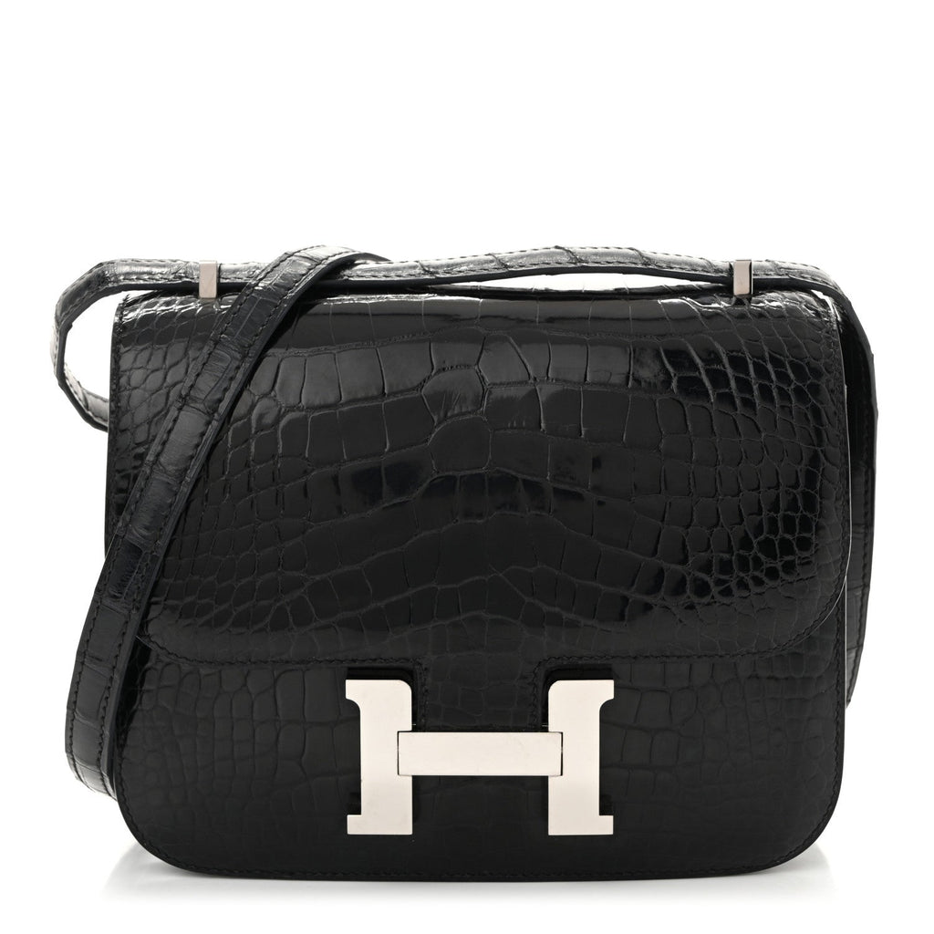 Shiny Alligator Constance 18 Black