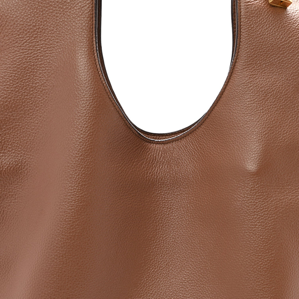 Ramskin Large Alix Padlock Zip Shoulder Bag Brown