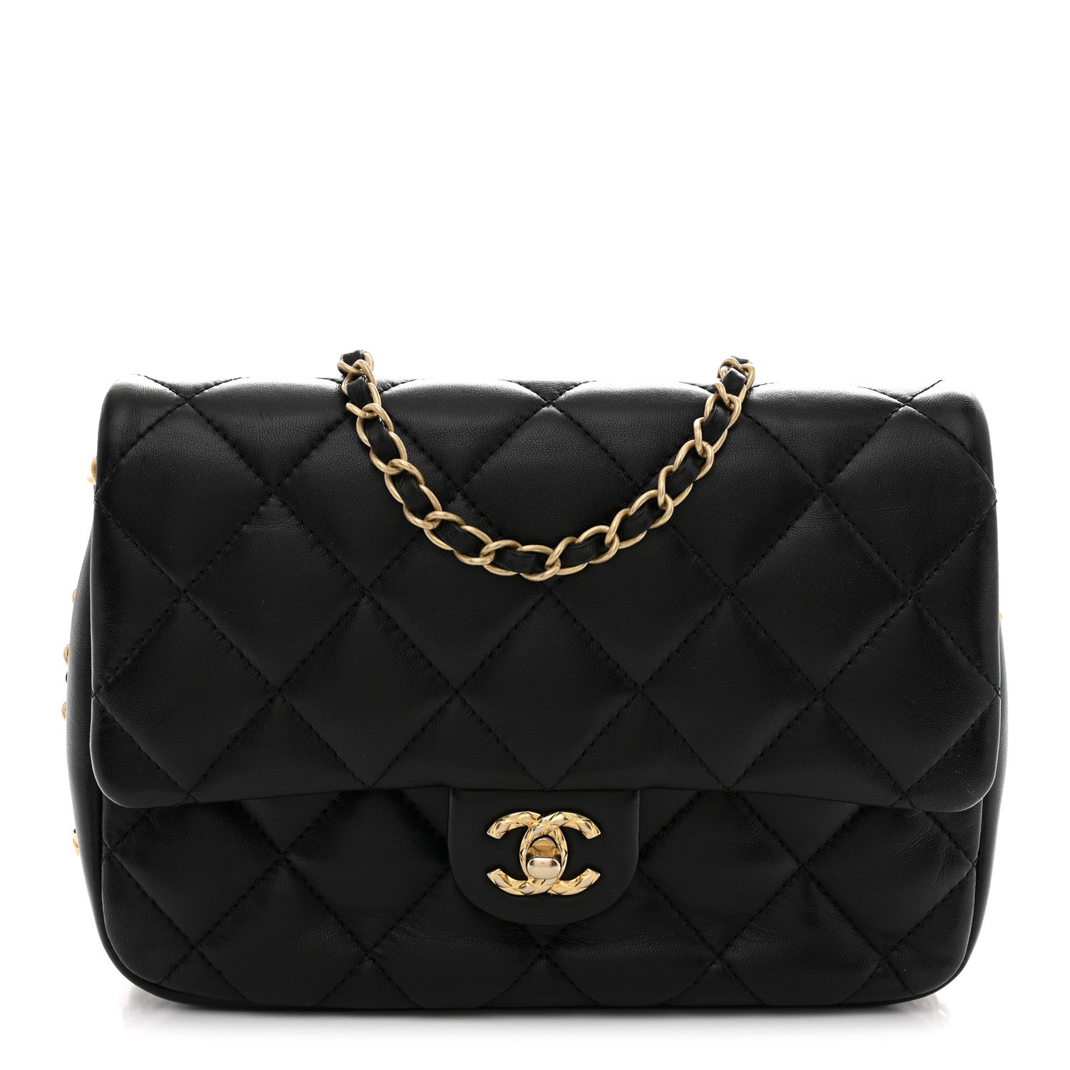 Lambskin Quilted CC Medium Dynasty Flap Black