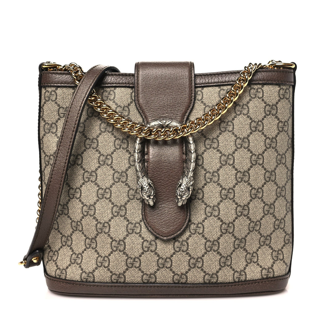 GG Supreme Monogram Medium Dionysus Bucket Bag Beige New Acero