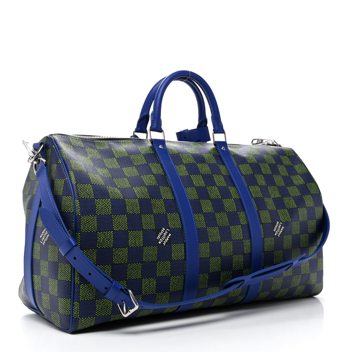Damier Heritage Keepall Bandouliere 50 Blue Green