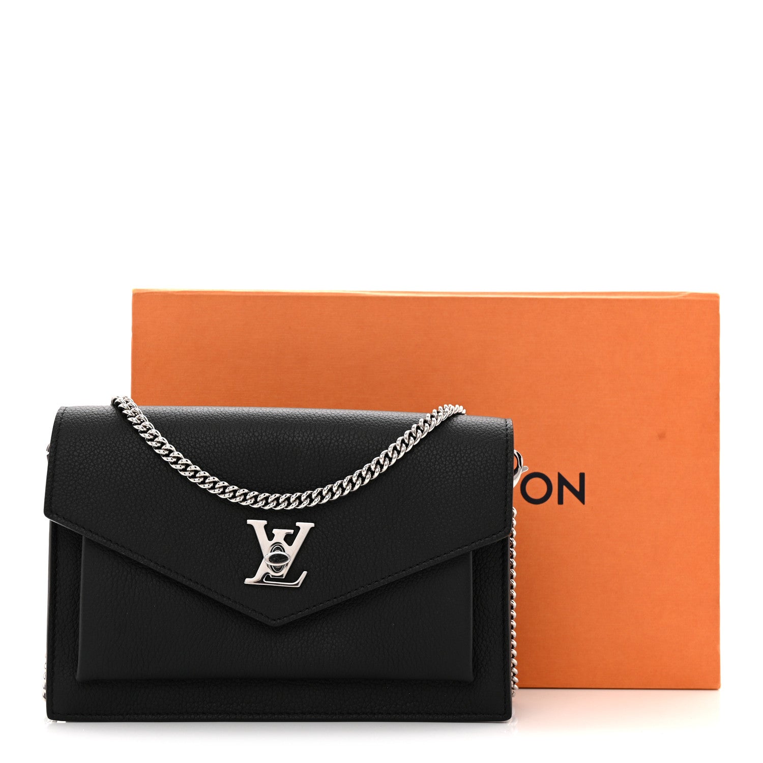 Soft Calfskin My Lockme Chain Pochette Black