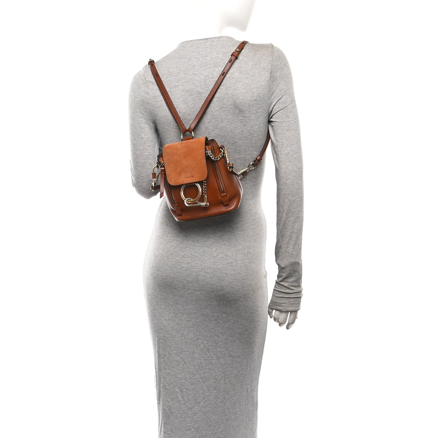 Suede Calfskin Mini Faye Backpack Tan