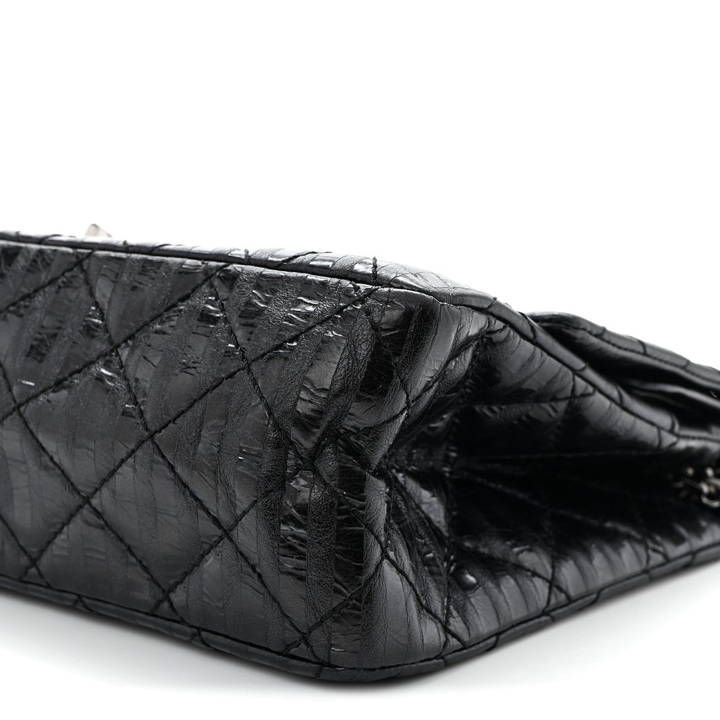 Metallic Calfskin Striped 2.55 Reissue 226 Flap Black