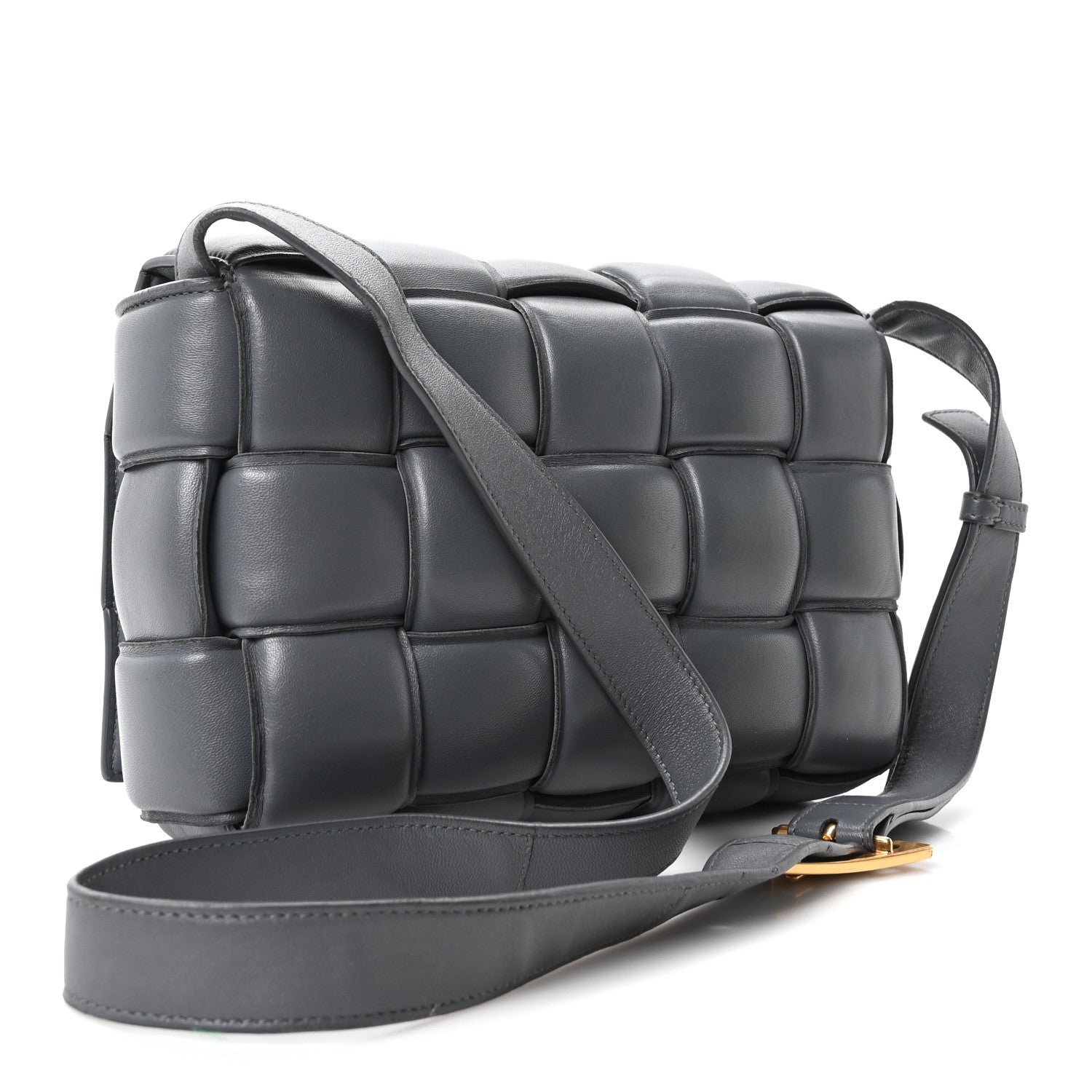 Nappa Maxi Intreccio Padded Cassette Crossbody Bag Thunder