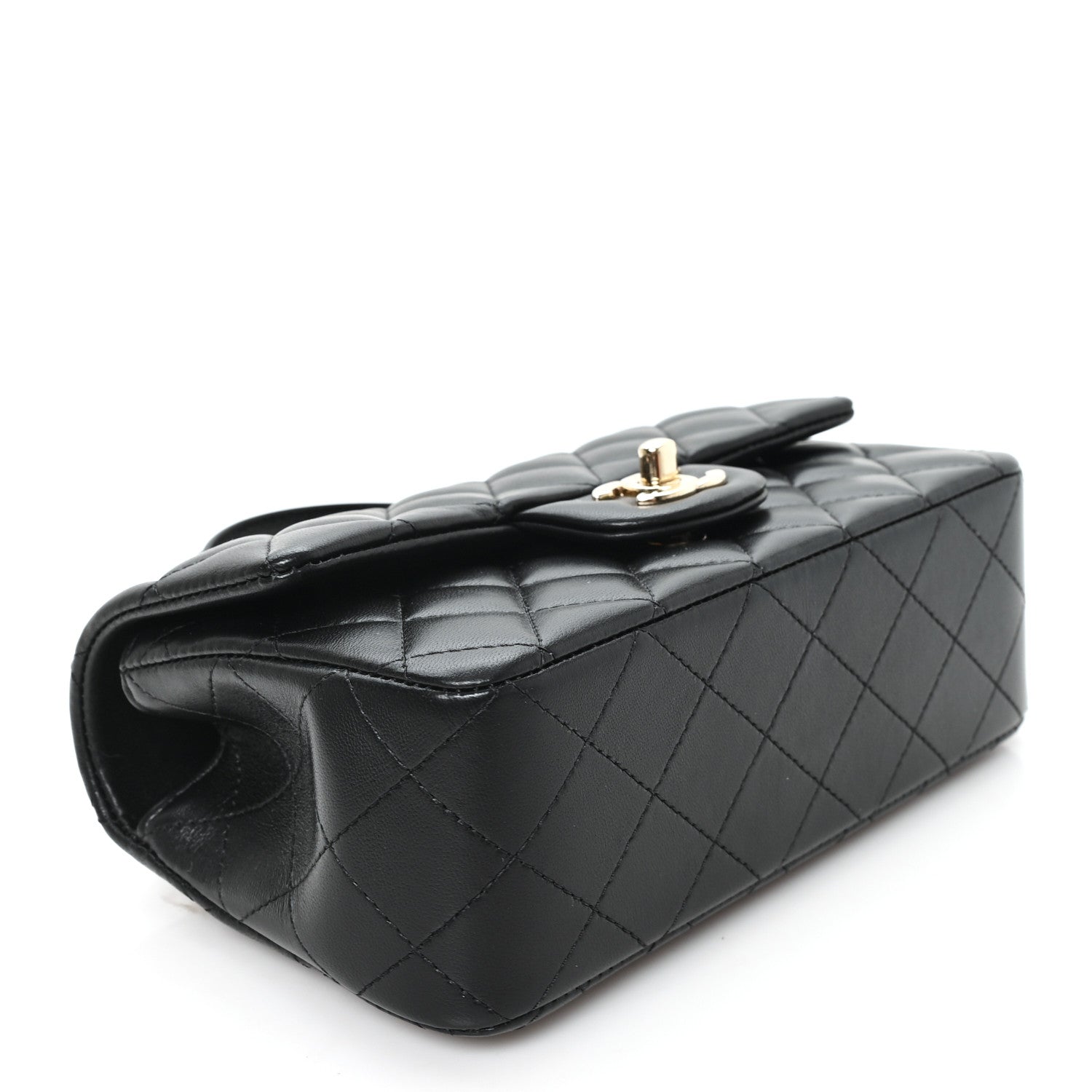 Caviar Quilted Mini Top Handle Rectangular Flap Black