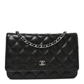 Caviar Quilted Wallet on Chain WOC Black