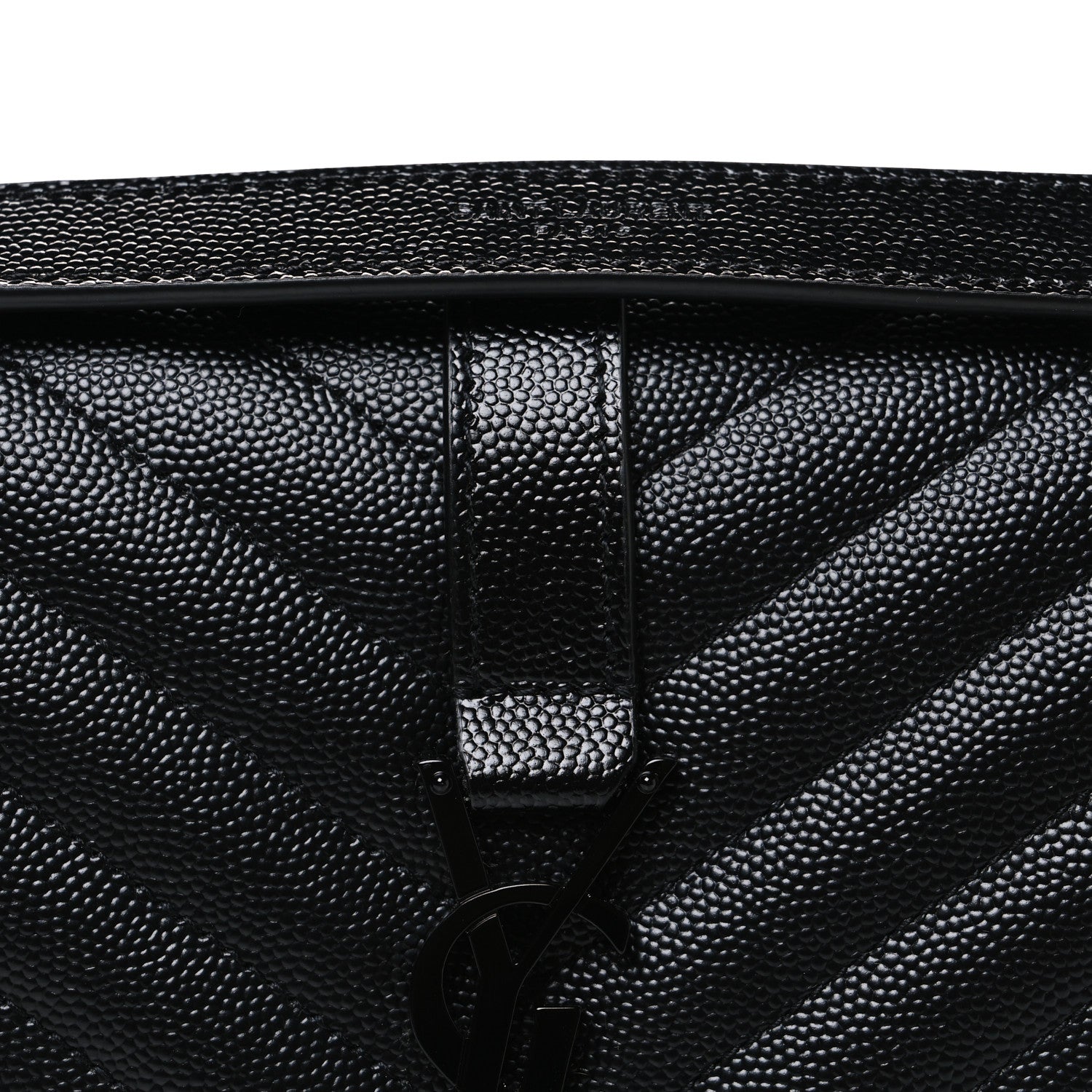 Grain De Poudre Textured Mixed Matelasse Triquilt Medium Monogram Monochrome Satchel Black