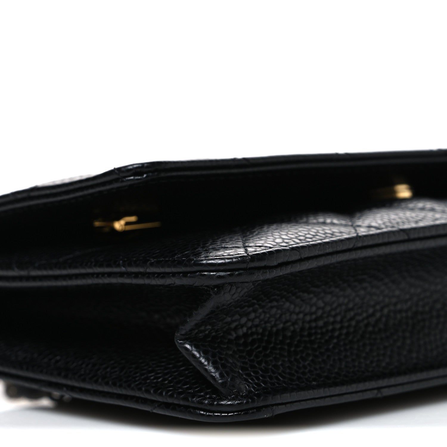 Caviar Quilted Wallet on Chain WOC Black