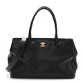 Calfskin Cerf Executive Shopper Tote Black
