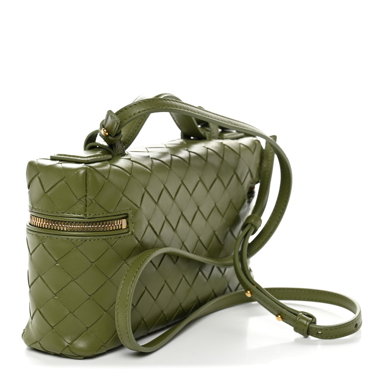 Calfskin Intrecciato Bang Bang Vanity Case Matcha