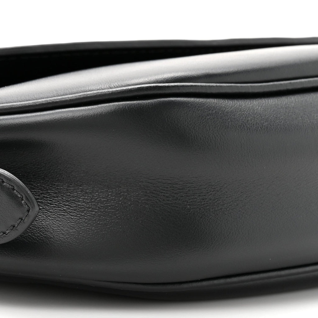 Soft Calfskin Triangle Arque Flap Shoulder Bag Black