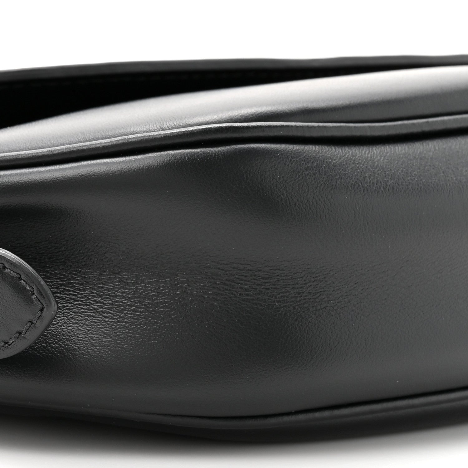 Soft Calfskin Triangle Arque Flap Shoulder Bag Black
