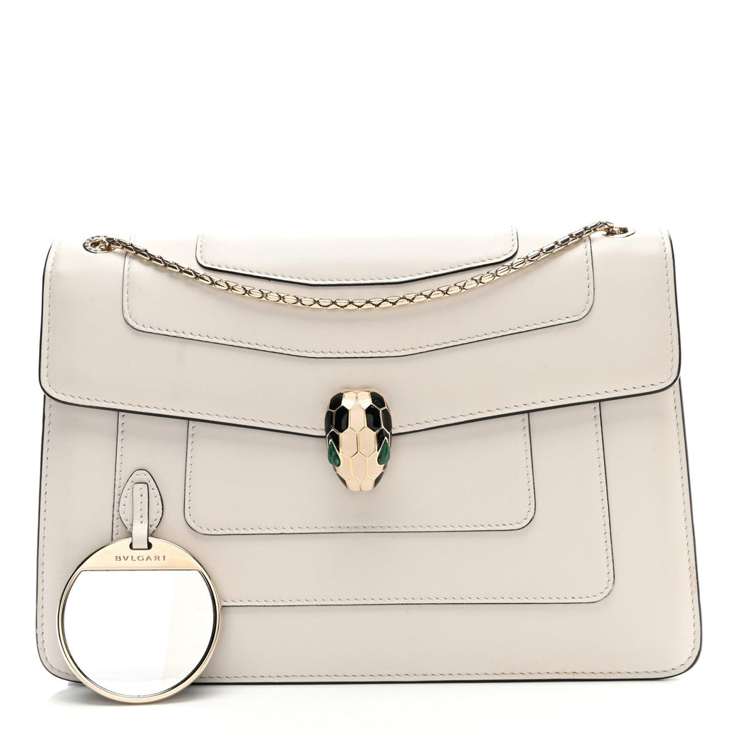 Calfskin Serpenti Forever Crossbody Bag White Agate