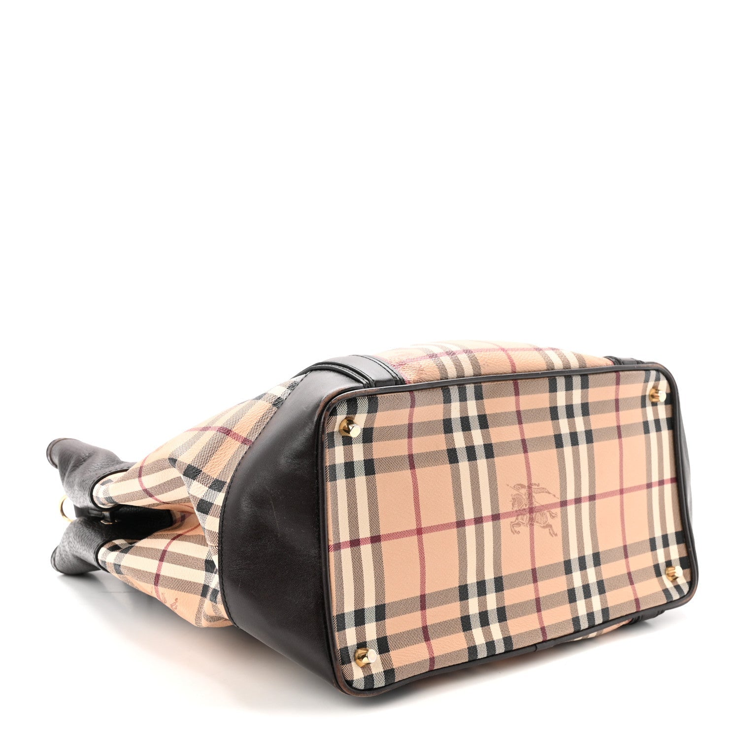 Grained Calfskin Haymarket Check Medium Golderton Tote Chocolate