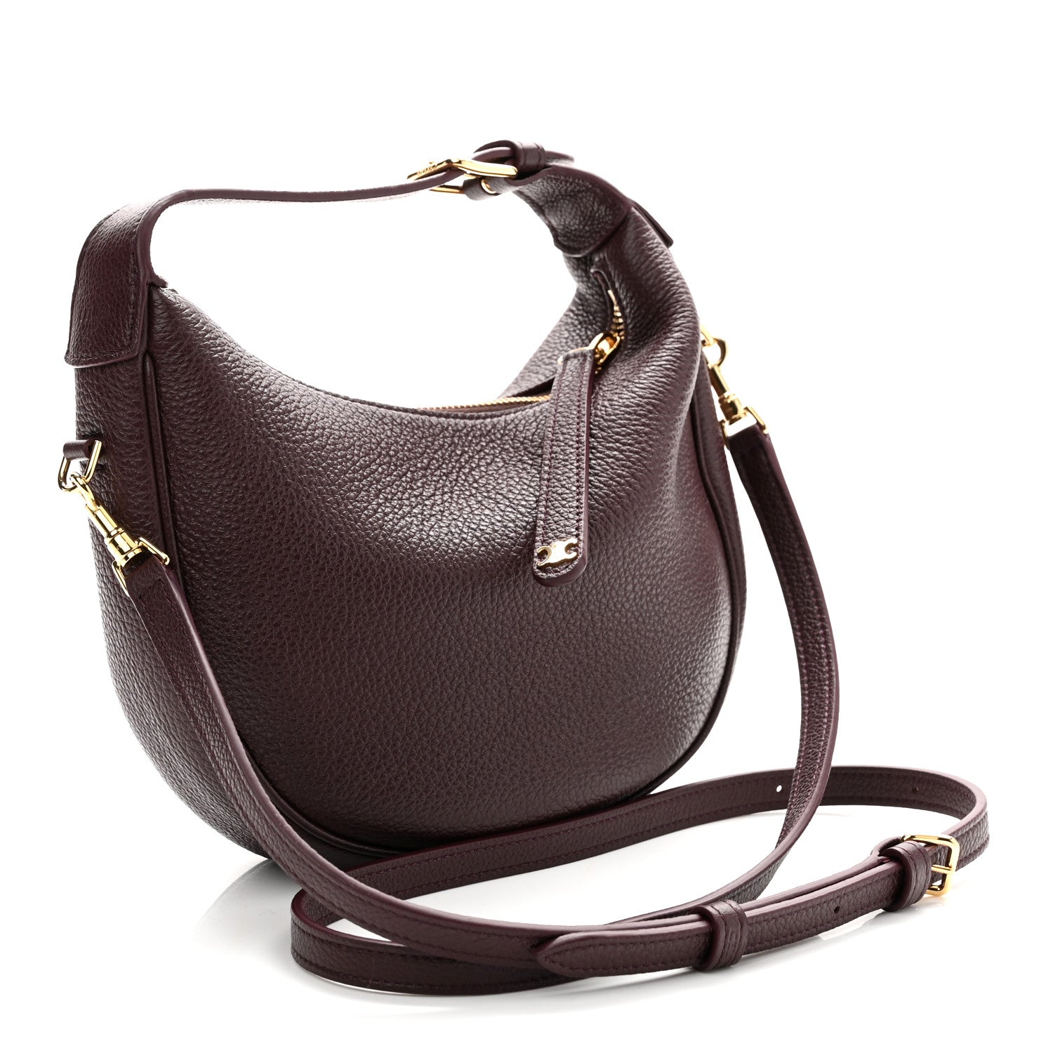 Supple Grained Calfskin Teen Lulu Shoulder Bag Deep Burgundy