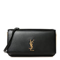 Grained Calfskin Monogram Phone Holder Crossbody Black
