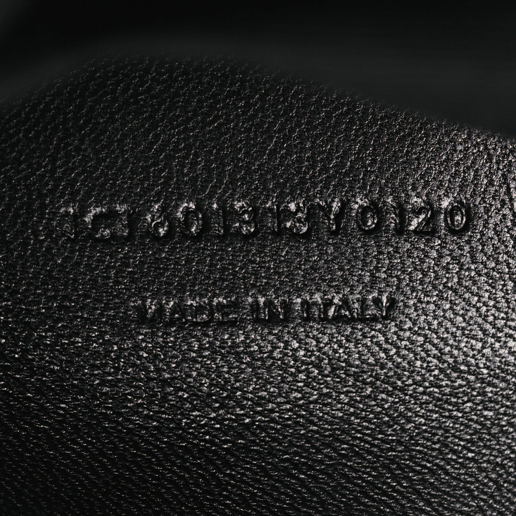 Calfskin Crocodile Embossed West Hollywood Monogram Fold Over Clutch Black