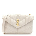 Lambskin Quilted Toy Loulou Puffer Monogram Chain Satchel Blanc Vintage
