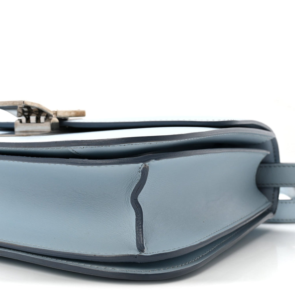Box Calfskin Medium Classic Box Flap Bag Pale Blue