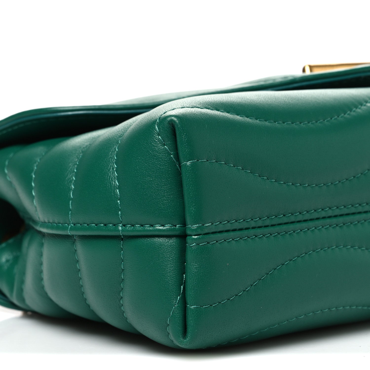 Calfskin New Wave Chain Bag MM NM Emerald