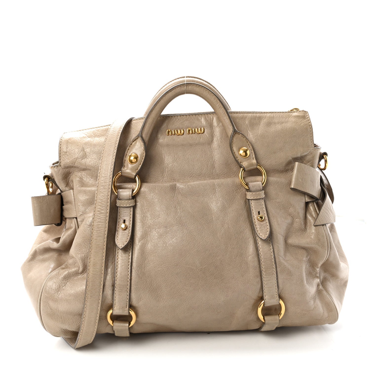 Vitello Lux Medium Bow Bag Grey