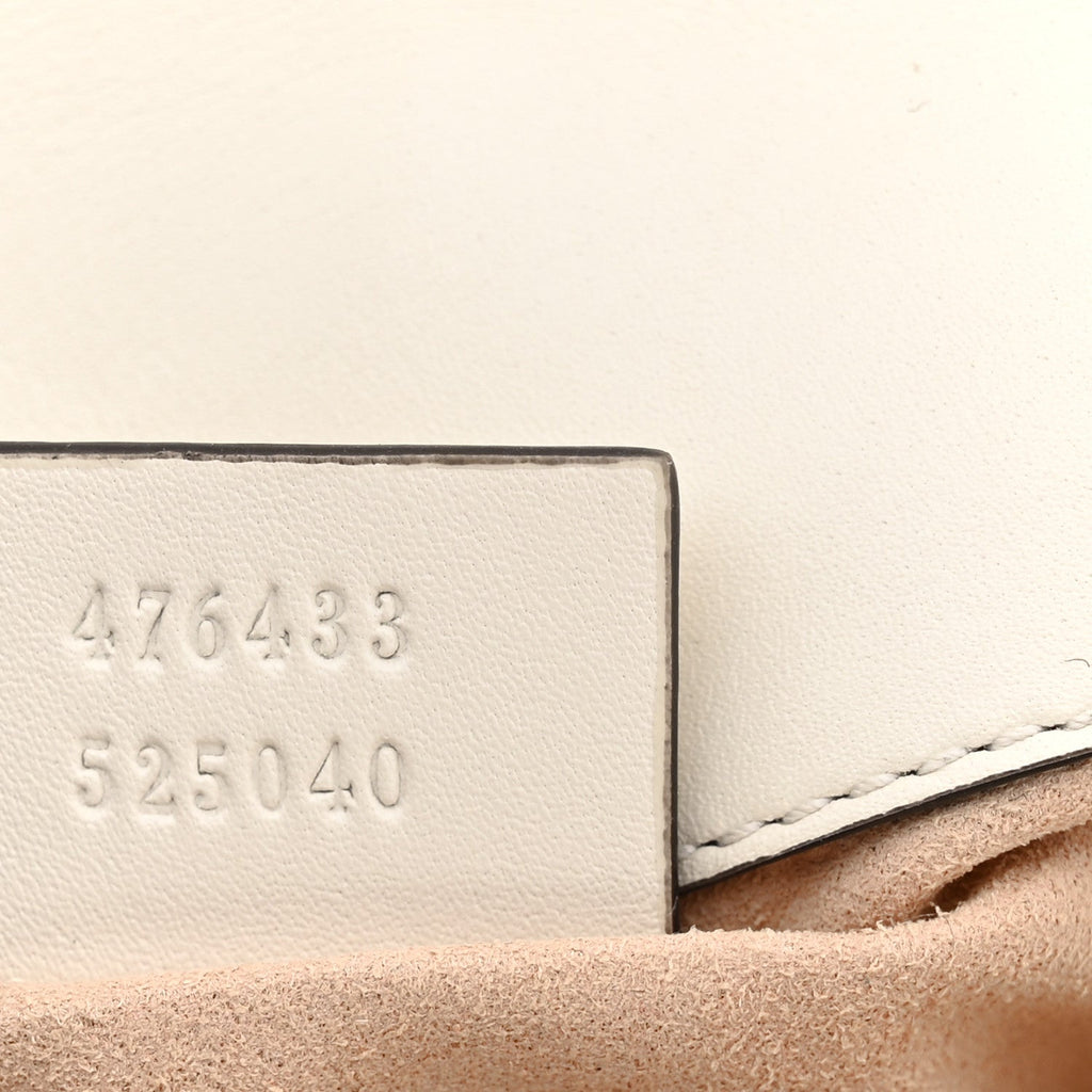 Calfskin Matelasse Super Mini GG Marmont Shoulder Bag White