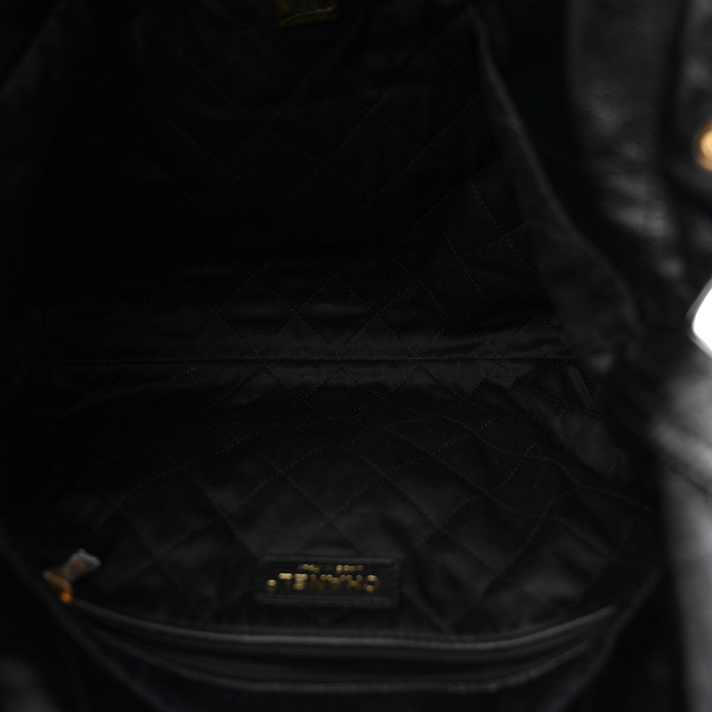 Shiny Calfskin Quilted Small Chanel 22 Black