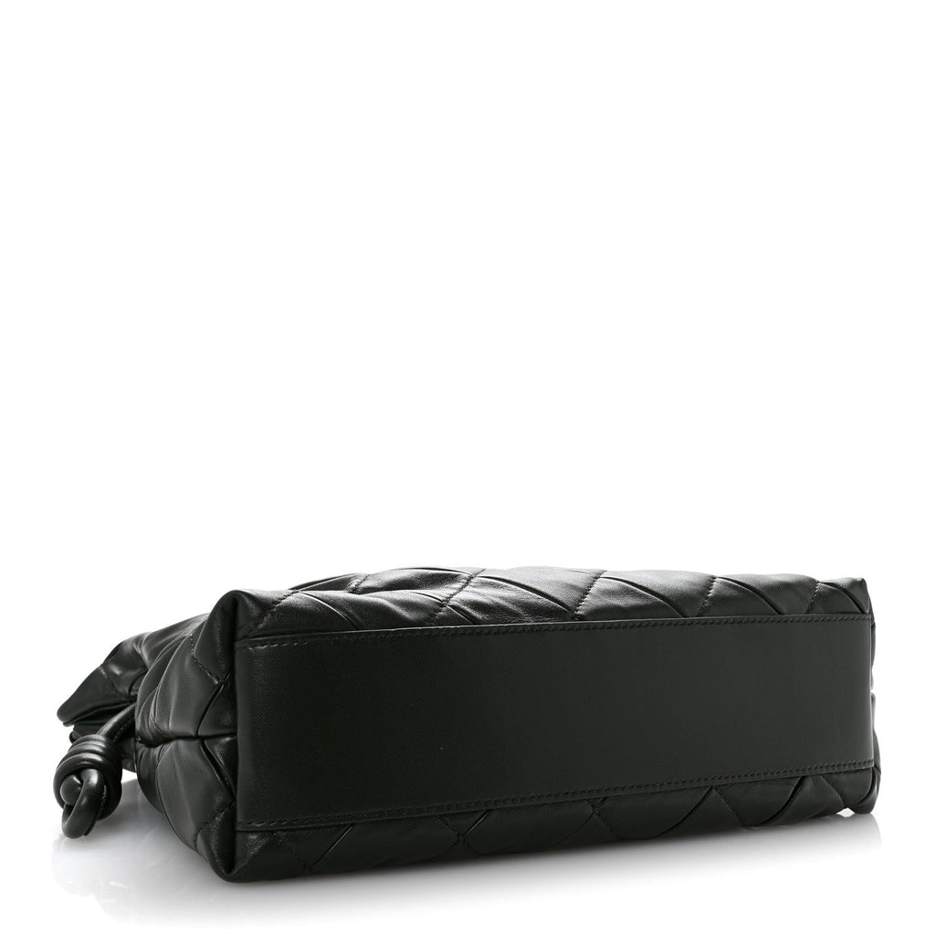 Calfskin Quilted Flamenco Knot Clutch Verde