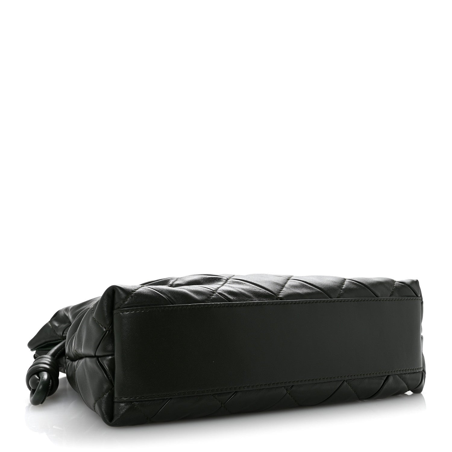 Calfskin Quilted Flamenco Knot Clutch Verde
